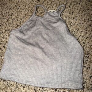 Earthbound grey halter crop top